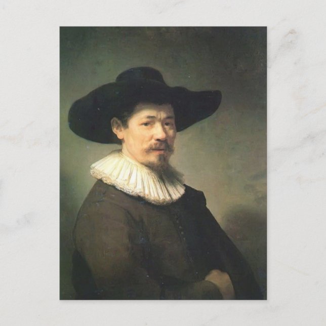 Rembrandt - Portrait von Herman Doomer Postkarte (Vorderseite)