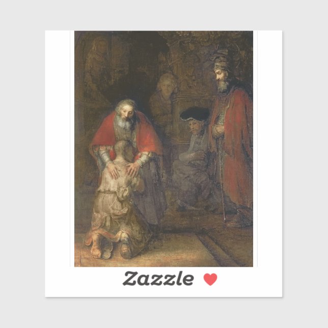 Rembrandt - Rückkehr des Prodigalen Sohn Aufkleber (Blatt)