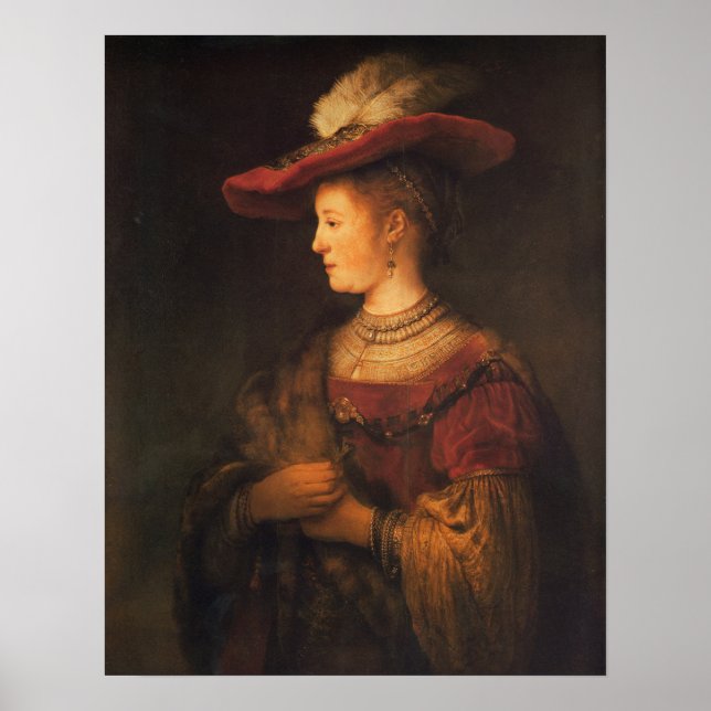 Rembrandt - Saskia Uylenburgh 1634 Poster (Vorne)