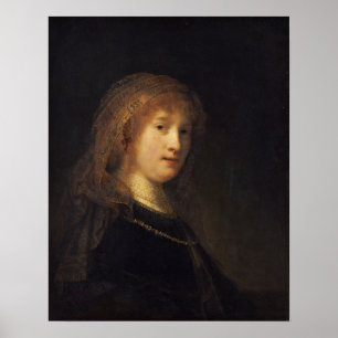 Rembrandt - Saskia Uylenburgh, Künstlerische Ehefr Poster