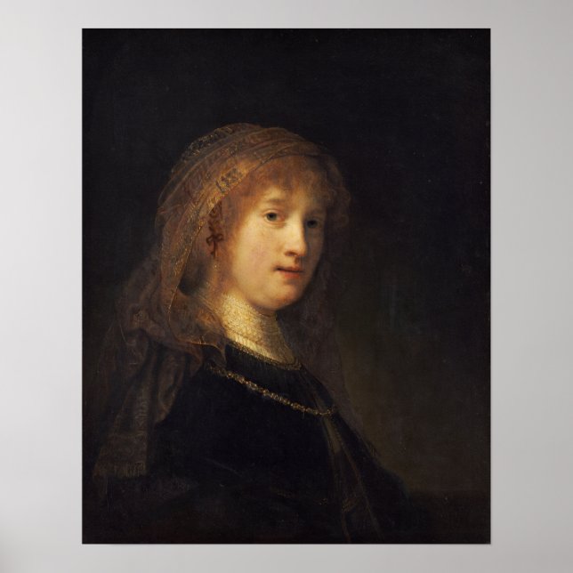 Rembrandt - Saskia Uylenburgh, Künstlerische Ehefr Poster (Vorne)