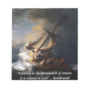 Rembrandt Sea of Galilee & Nature Zitat Notizblock