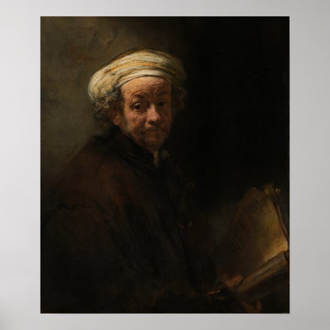 Rembrandt - Selbstportrait als Apostel Paul Poster (Vorne)