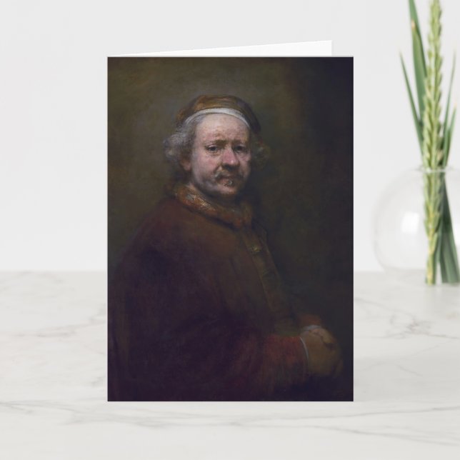 Rembrandt-Selbstporträt herein im Alter von 63 Karte (Vorderseite)