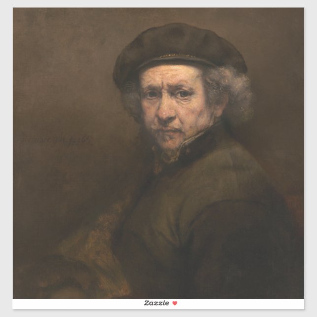 Rembrandt Self Portrait: Dutch Golden Age Painter Aufkleber (Blatt)