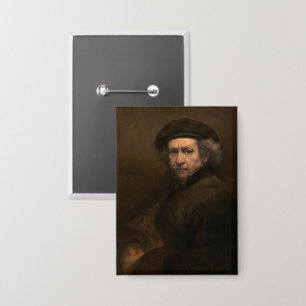 Rembrandt Self Portrait: Dutch Golden Age Painter Button