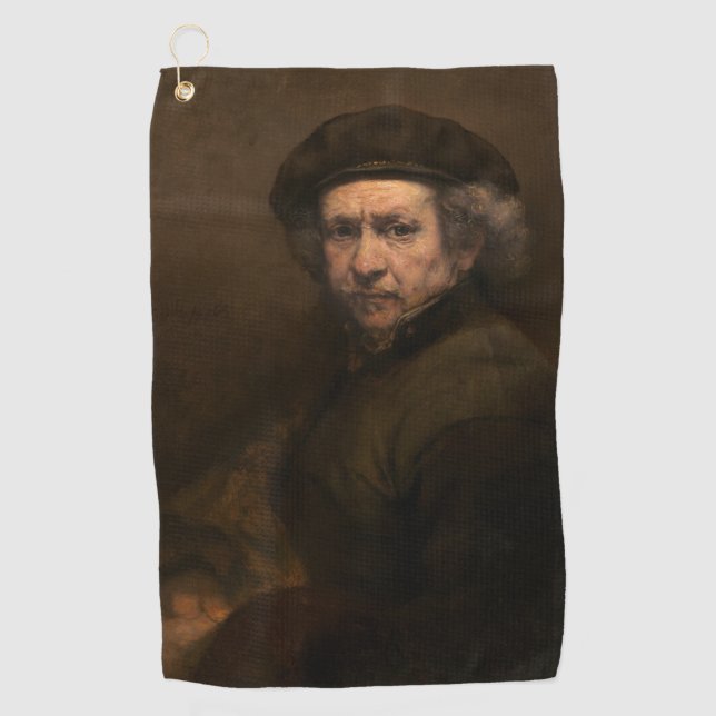 Rembrandt Self Portrait: Dutch Golden Age Painter Golfhandtuch (Vorderseite)