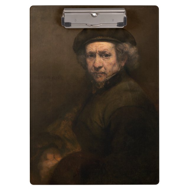 Rembrandt Self Portrait: Dutch Golden Age Painter Klemmbrett (Vorderseite)