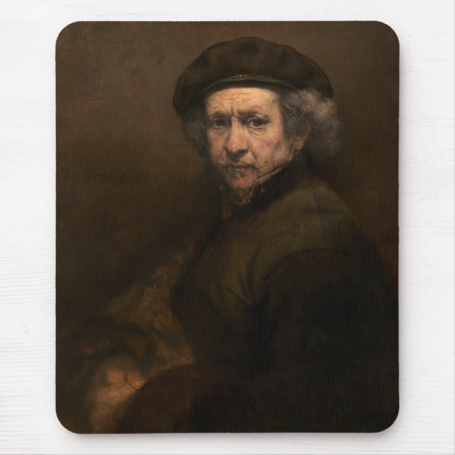 Rembrandt Self Portrait: Dutch Golden Age Painter Mousepad (Vorne)