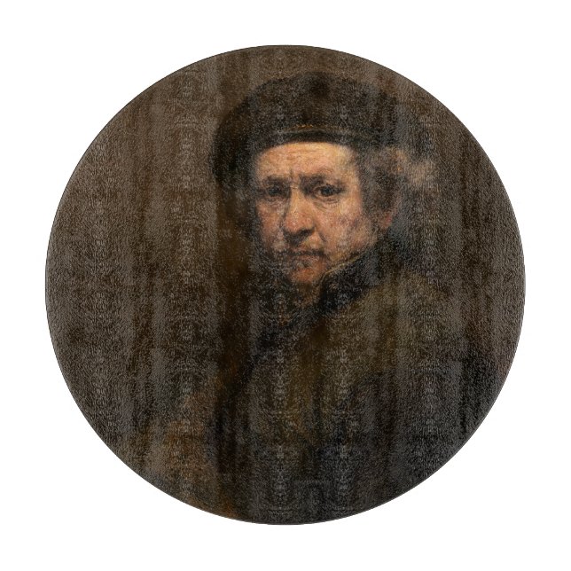 Rembrandt Self Portrait: Dutch Golden Age Painter Schneidebrett (Vorderseite)