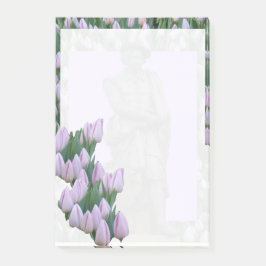 Rembrandt Statue Amsterdam Tulips Post Notizen