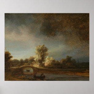 Rembrandt Stone Bridge Poster