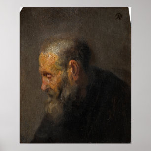 Rembrandt - Studie eines alten Mannes im Profil Poster