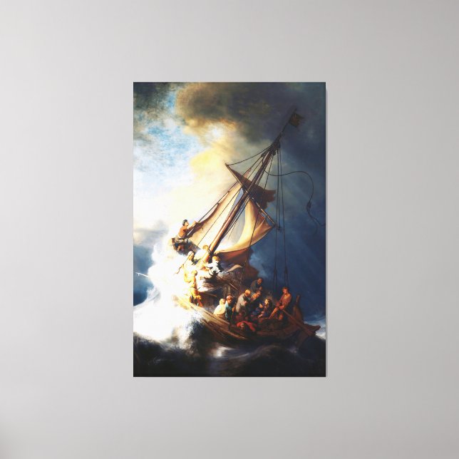 Rembrandt van Rijn Christ im Sturm am See Leinwanddruck (Vorderseite)