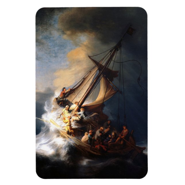 Rembrandt Van Rijn Christ im Sturm Sea Galilee Magnet (Vertikal)