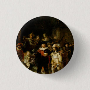 REMBRANDT VAN RIJN- das Nightwatch 1642 Button