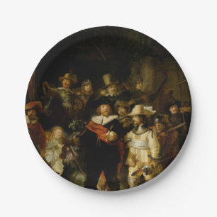 REMBRANDT VAN RIJN- das Nightwatch 1642 Pappteller