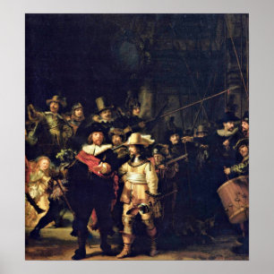 Rembrandt van Rijn - Details zur Nachtschau Poster