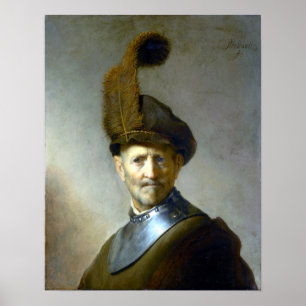 Rembrandt Van Rijn ein alter Mann im Militärkostüm Poster