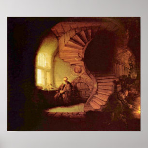 Rembrandt Van Rijn - Philosoph in der Meditation Poster