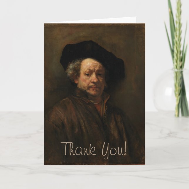 Rembrandt van Rijns Selbstportrait Kunst Dankeskarte (Vorderseite)