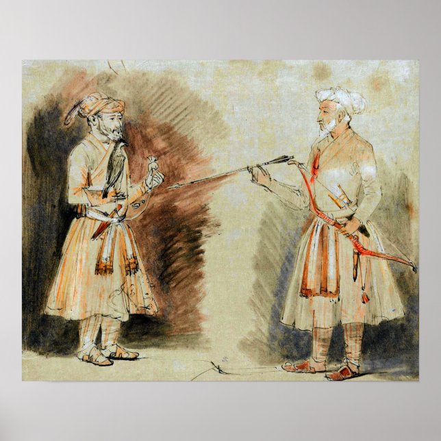 Rembrandt - Zwei indische Männer 1654 Poster (Vorne)