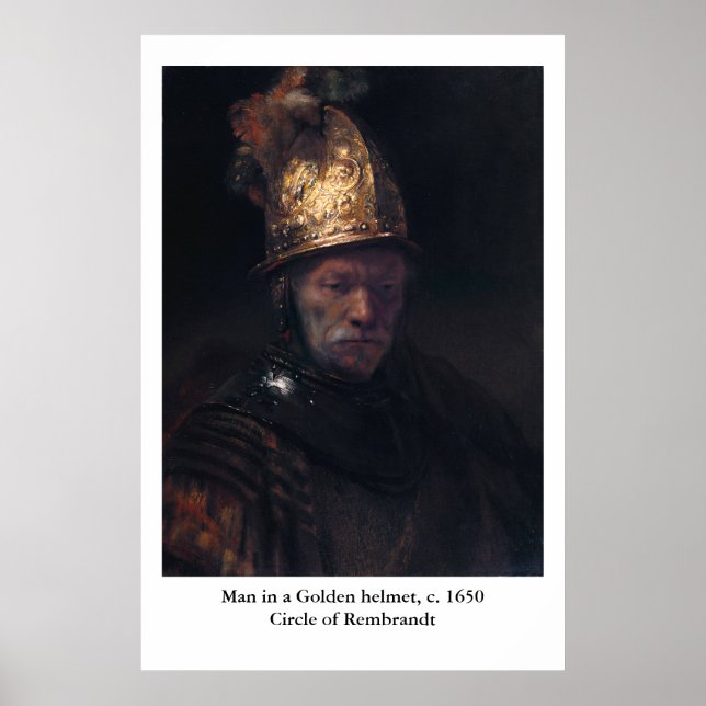 Rembrandt's Man in einem goldenen Helm Poster (Vorne)