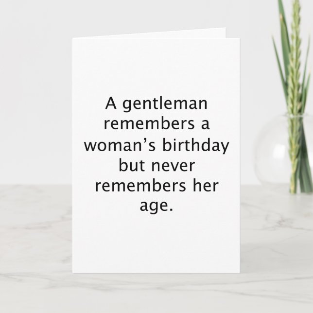 Remember A Womans Birthday Karte (Vorderseite)