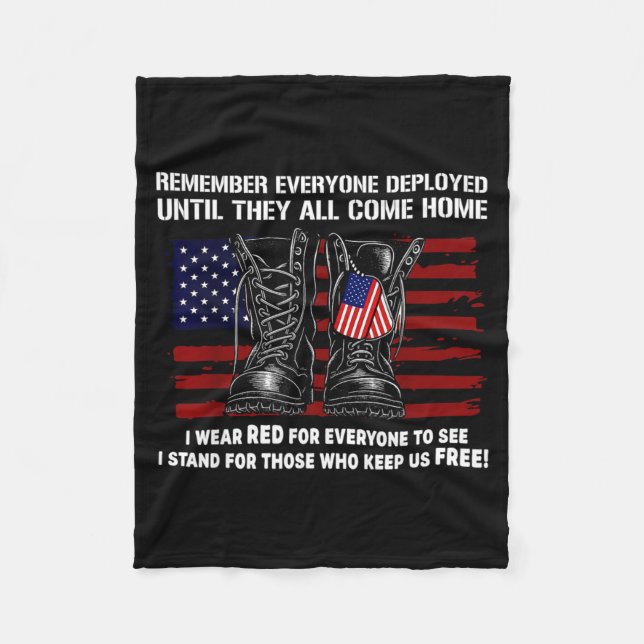 Remember Everyone Deployed Friday Military America Fleecedecke (Vorderseite)