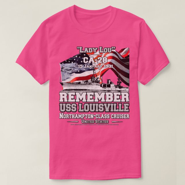 REMEMBER USS Louisville CLCA28 Cruiser veterans T-Shirt (Design vorne)