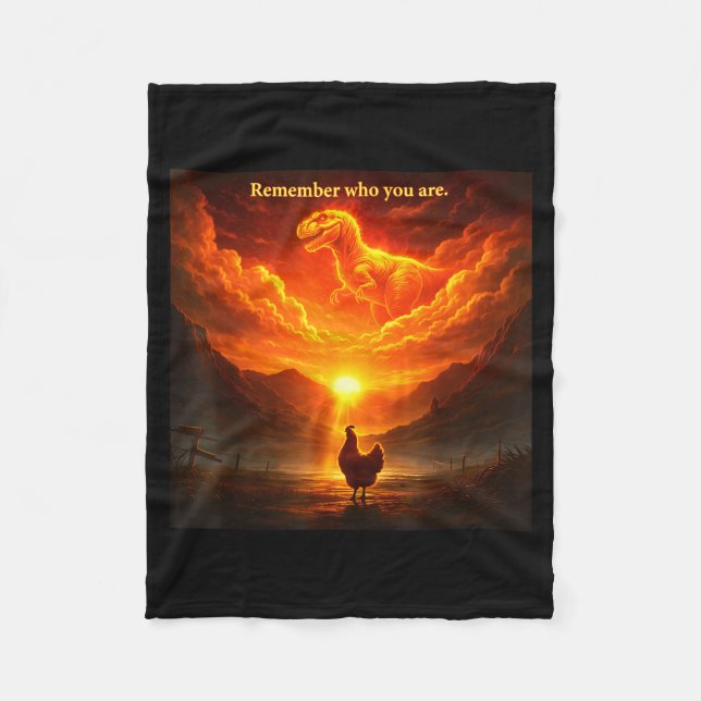 Remember Who Are You Dinosaur Chicken Cool Funny G Fleecedecke (Vorderseite)