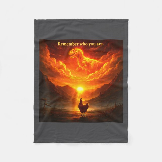 Remember Who Are You Dinosaur Chicken Cool Funny G Fleecedecke (Vorderseite)