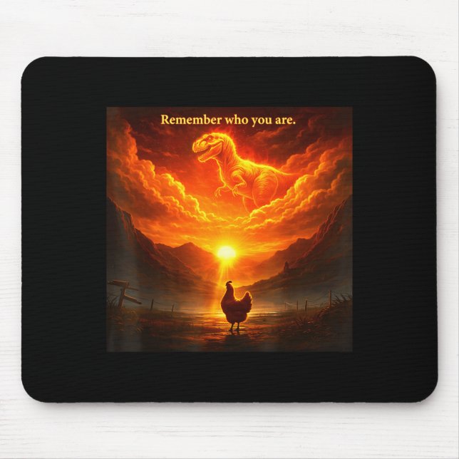 Remember Who Are You Dinosaur Chicken Cool Funny G Mousepad (Vorne)