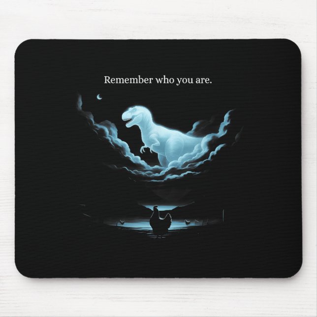 Remember Who Are You Dinosaur Chicken Meme Evoluti Mousepad (Vorne)