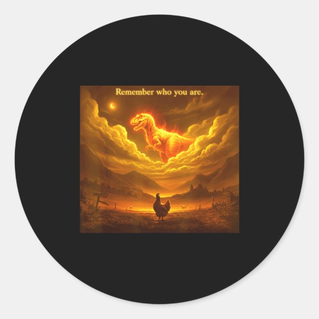 Remember Who You Are Funny Evolution Meme Chicken  Runder Aufkleber (Vorderseite)