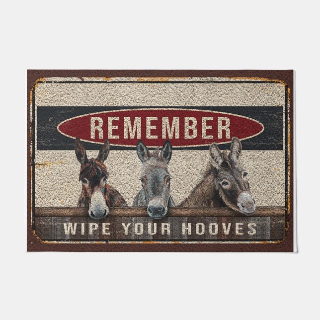 Remember Wipe Your Hooves Rug, Animal  Fußmatte (Vorderseite)