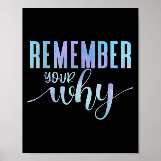 Remember Your Why Gym Motivation Fitness Insration Poster (Vorne)