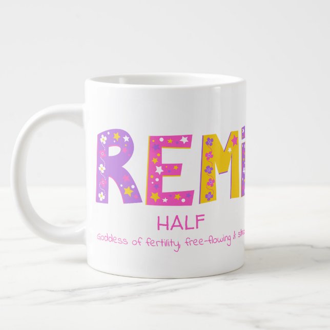 Remi Girls nennen rosa lila Blume Jumbo-Tasse (Links)