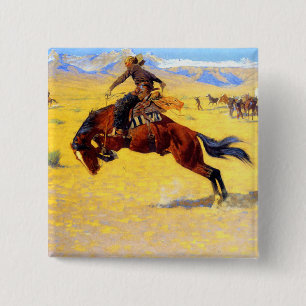 Remington Old West Horse und Cowboy Button