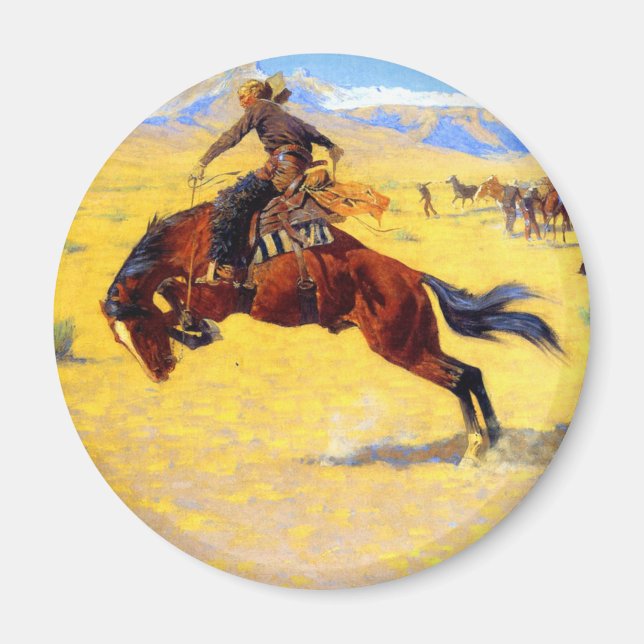 Remington Old West Horse und Cowboy Magnet (Vorne)