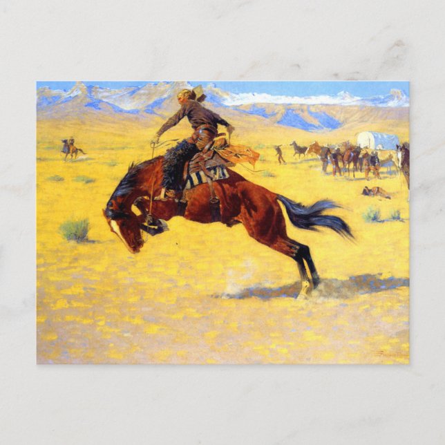 Remington Old West Horse und Cowboy Postkarte (Vorderseite)