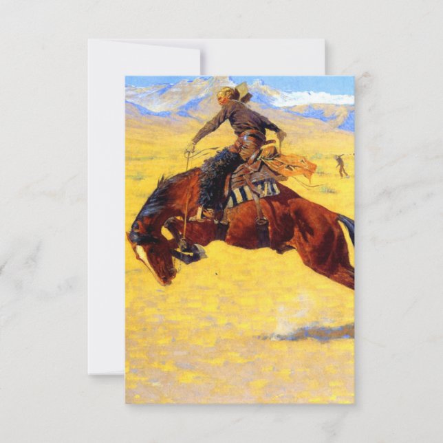 Remington Old West Horse und Cowboy RSVP Karte (Vorderseite)
