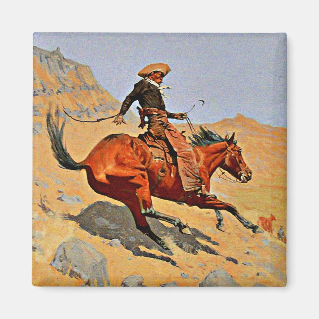 Remington - The Cowboy, berühmtes Bild Magnet (Vorne)