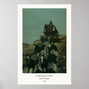 Remingtons alte Postkutsche der Plains (1901) Poster