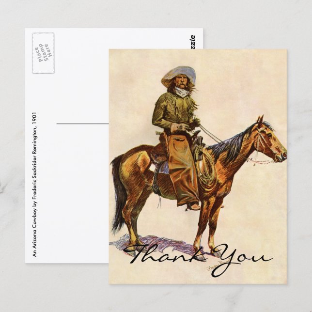 Remington's Ein Arizona Cowboy Postkarte (Vorne/Hinten)