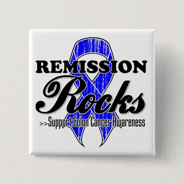 Remission Rocks - Colon Cancer Awareness Button (Vorderseite)