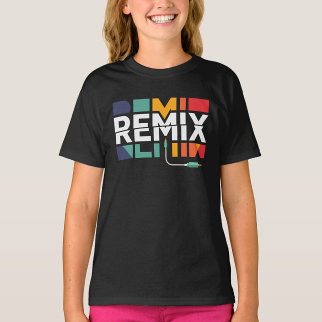 Remix Audio | DJ Music Retro Geometric Graphic T-Shirt (Vorderseite)