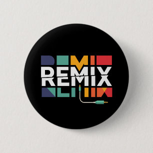 Remix-Audio DJ-Musik Retro-Geometrisches Grafikd Button