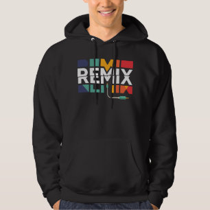 Remix-Audio DJ-Musik Retro-Geometrisches Grafikd Hoodie