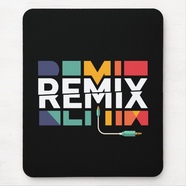 Remix-Audio | DJ-Musik Retro-Geometrisches Grafikd Mousepad (Vorne)